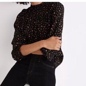 Madewell Floral Smocked Women's Top